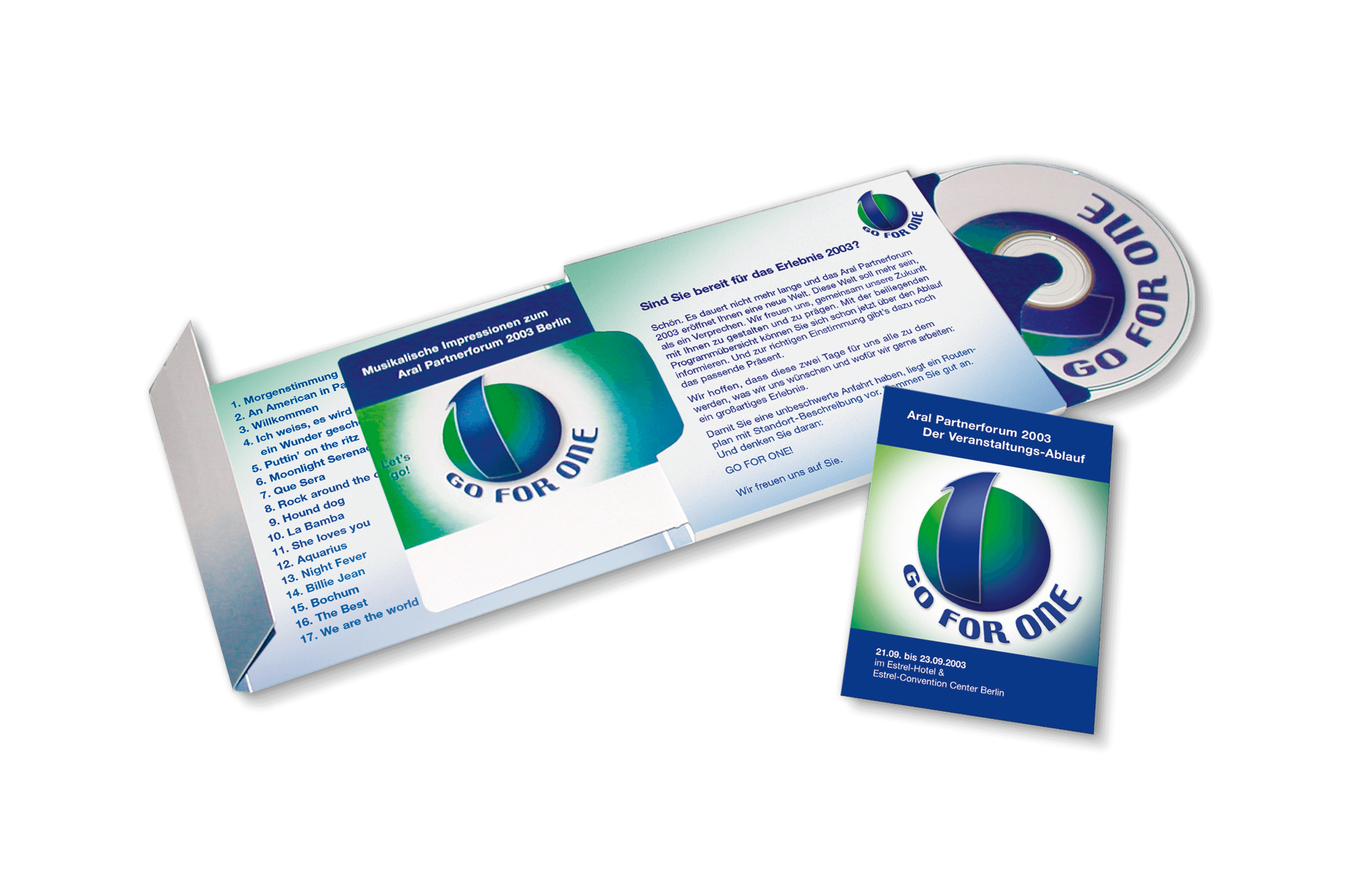 Stufe 3 des Einladungsmailings für ARAL „GO FOR ONE“ (Kopie) 3. Mailing-Box mit CD