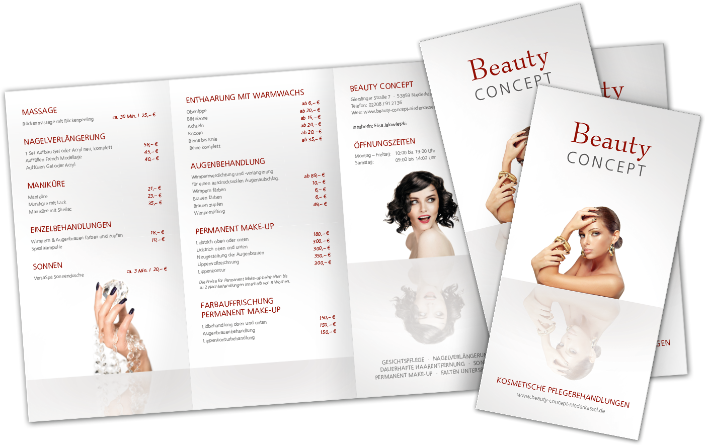 Informations-Flyer erstellt Beauty Concept Preisliste