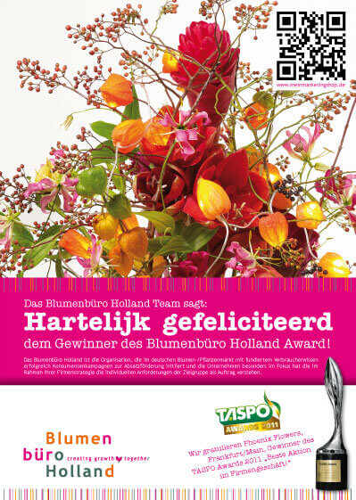 Anzeige für den Blumenbüro Holland Award