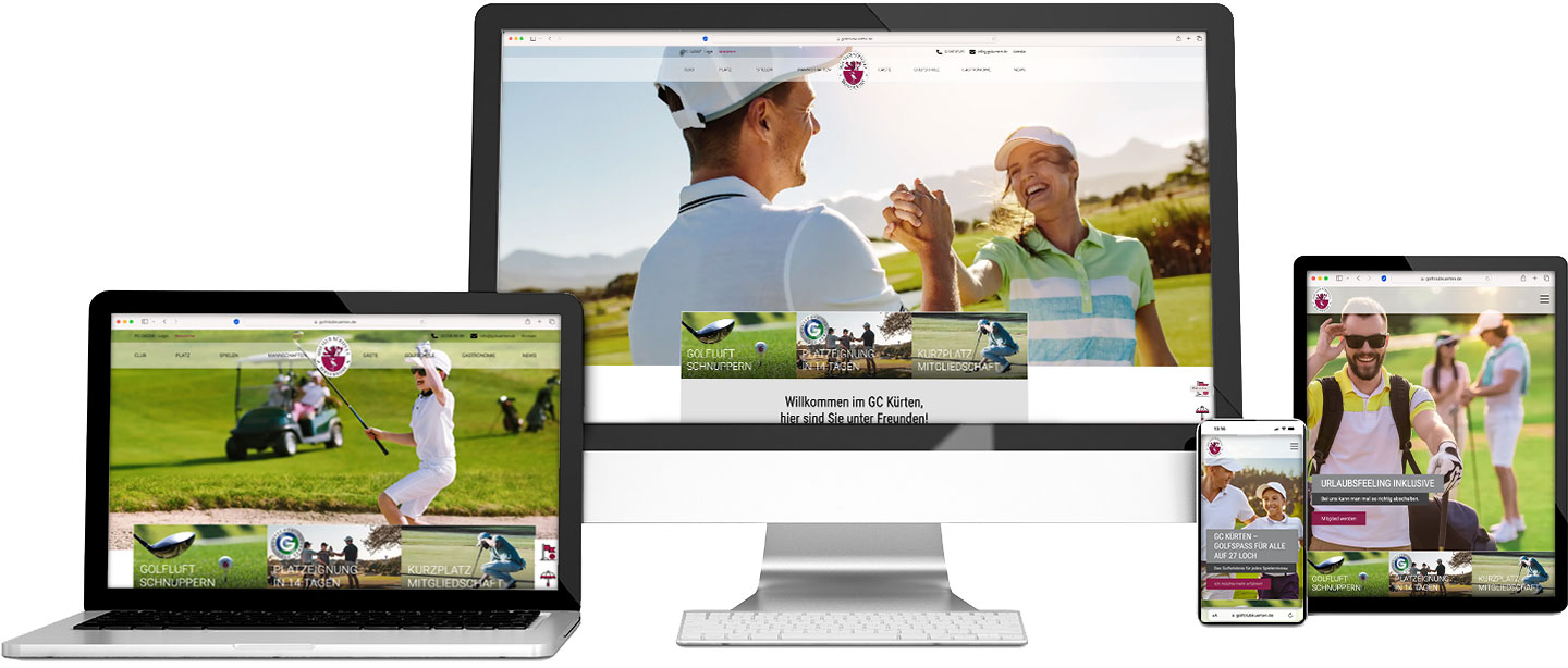 Responsive Internet-Auftritt www.golfclubkuerten.de