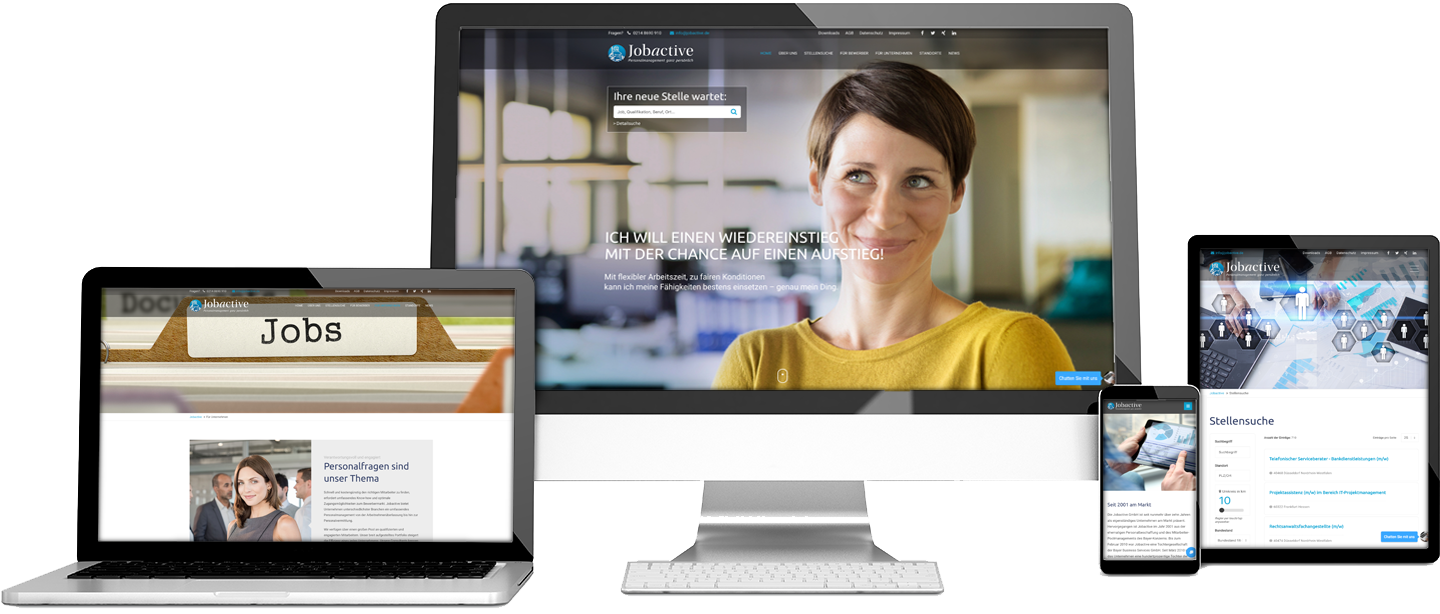 Responsive Internet-Auftritt www.jobactive.de