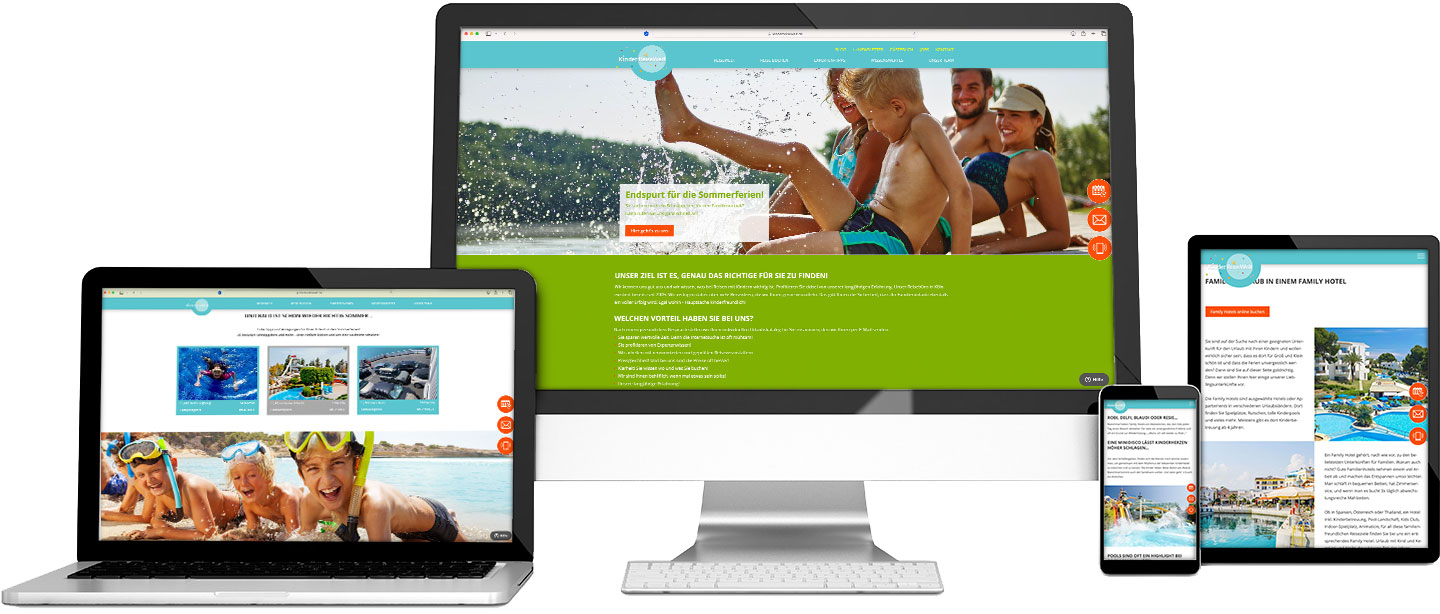 Responsiver Internet-Auftritt www.kinderreisewelt.de