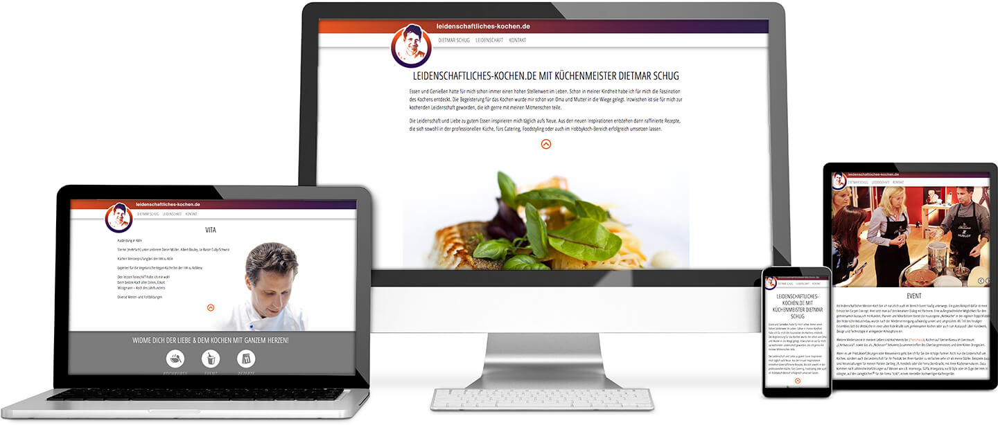 LEIDENSCHAFTLICHES-KOCHEN.DE MIT KÜCHENMEISTER DIETMAR SCHUG Responsive Design für Dietmar Schug unter www.leidenschaftliches-kochen.de