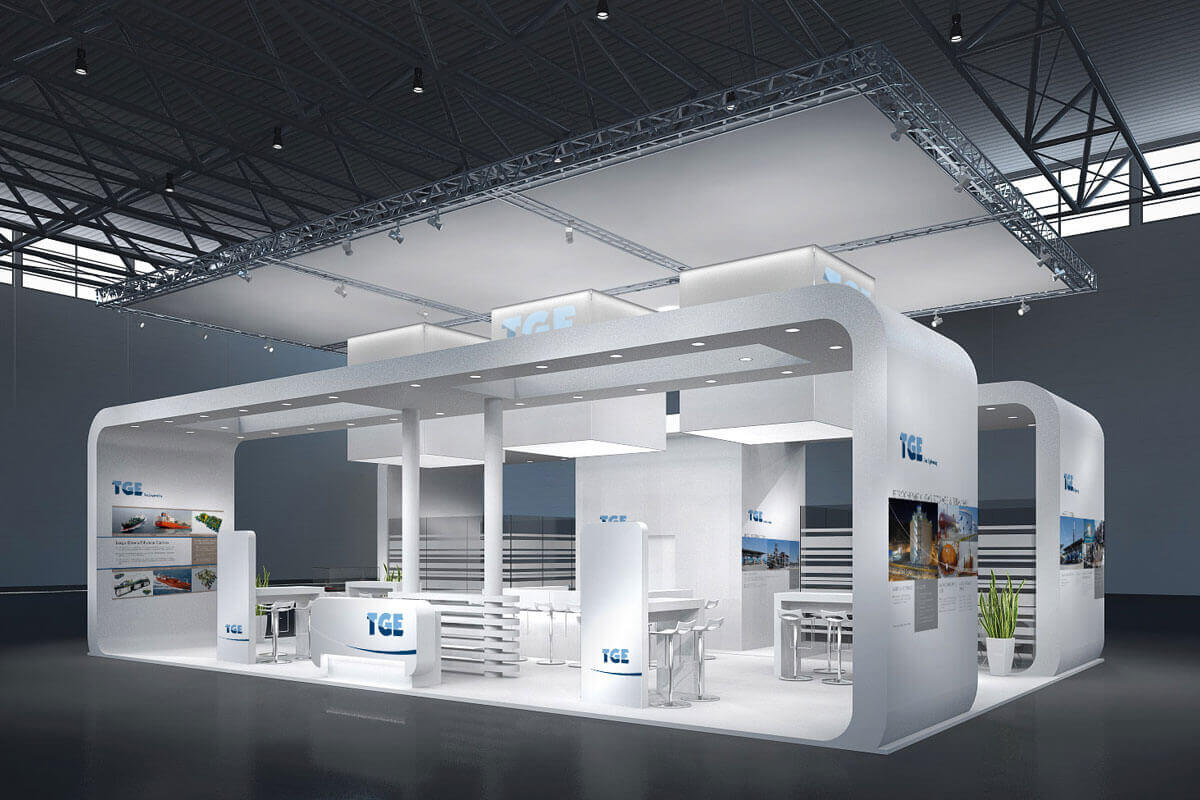 Gestaltung und Betreuung der Messestandproduktion für TGE Gas Engineering Konzept-Layout für den TGE Gas Engineering Messestand der Gastech 2016